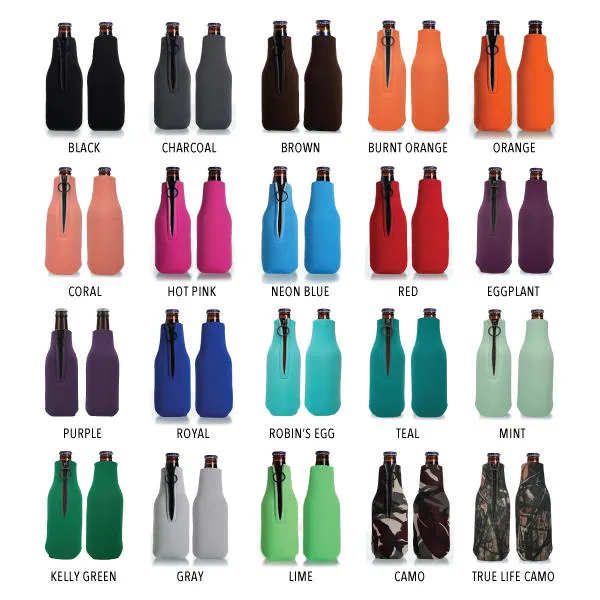 Collapsible Foam Zippered Bottle Cooler #200Z - Eat, Drink & Be Married