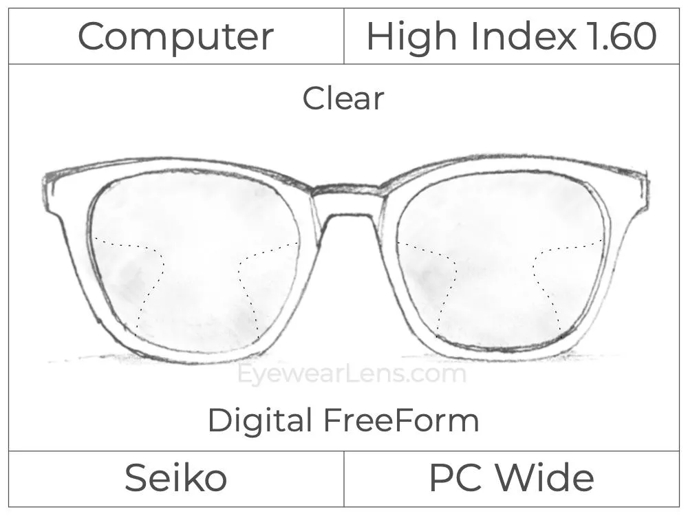 Computer Progressive - Seiko - PC Wide - Digital - High Index 1.60 - Clear