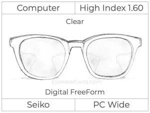 Computer Progressive - Seiko - PC Wide - Digital - High Index 1.60 - Clear
