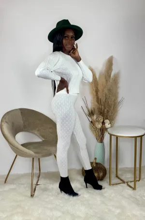 Cozy Cable Knit Sweater Set | Cream - FINAL SALE