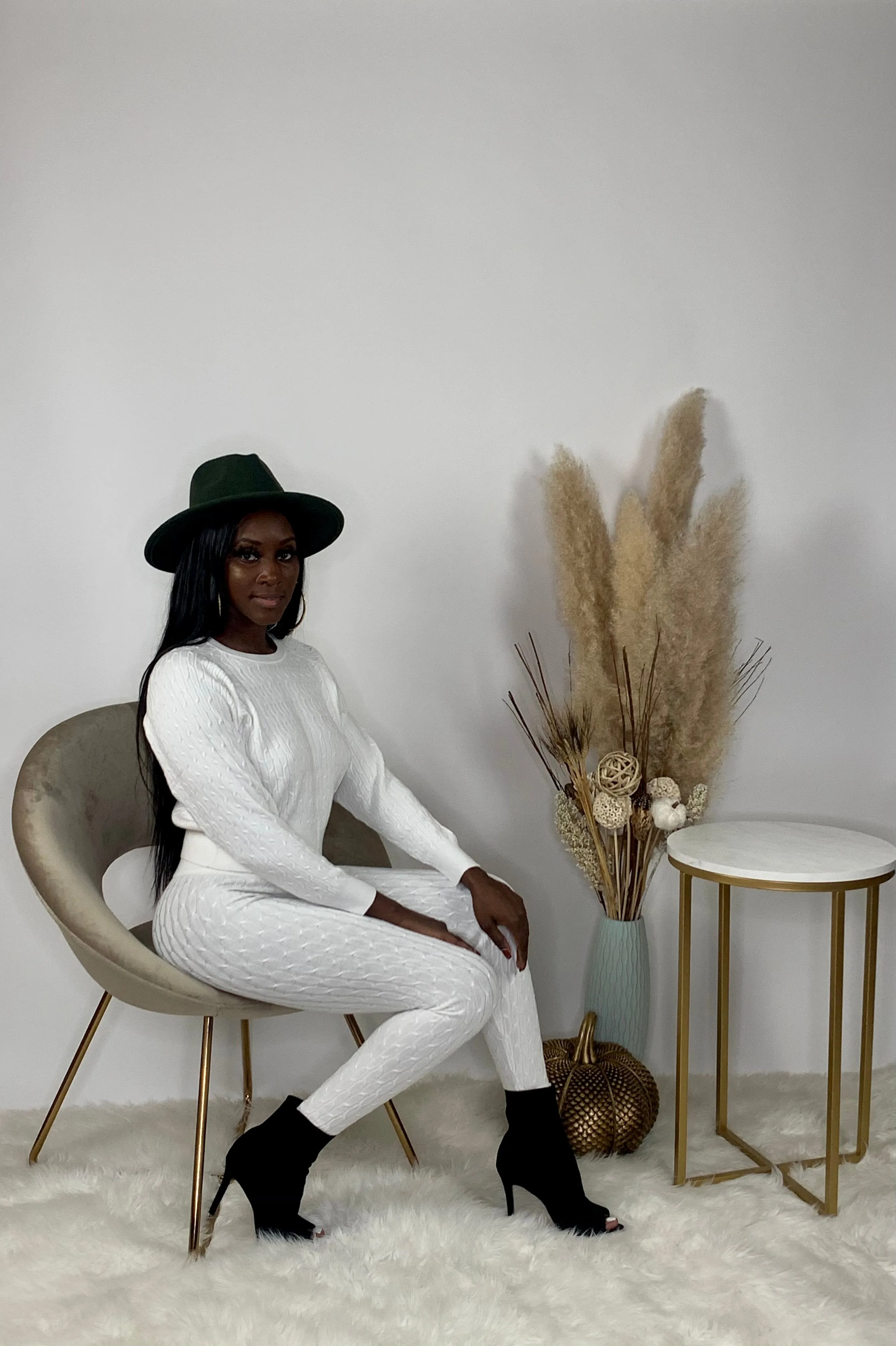 Cozy Cable Knit Sweater Set | Cream - FINAL SALE
