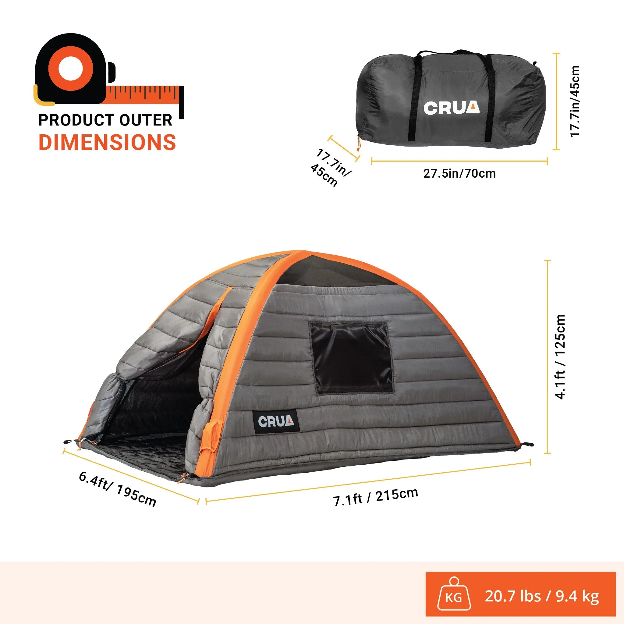 CULLA MAXX | 3 PERSON INSULATED INNER TENT WITH TEMPERATURE REGULATING, NOISE DAMPENING AND LIGHT BLOCKING FEATURES