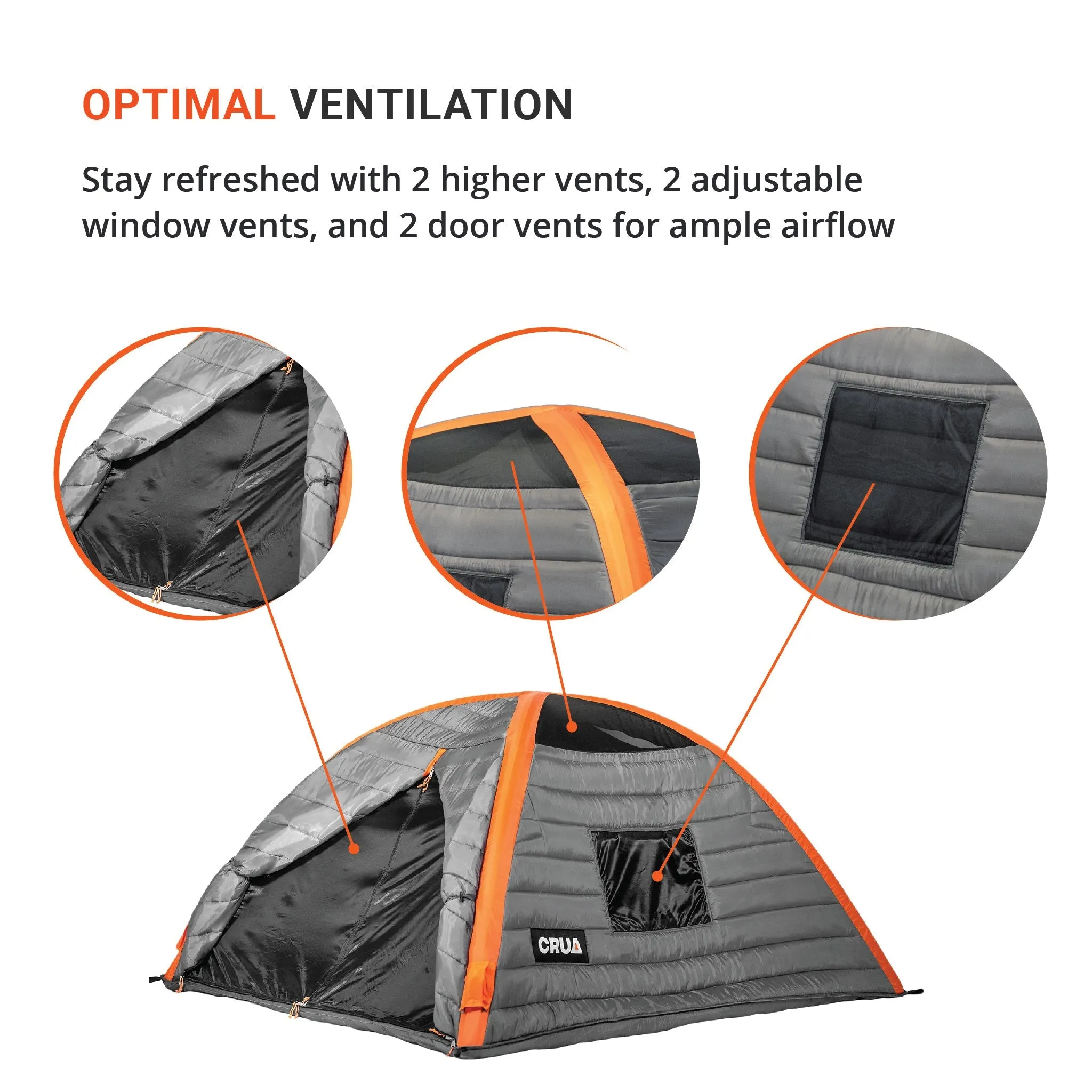 CULLA MAXX | 3 PERSON INSULATED INNER TENT WITH TEMPERATURE REGULATING, NOISE DAMPENING AND LIGHT BLOCKING FEATURES