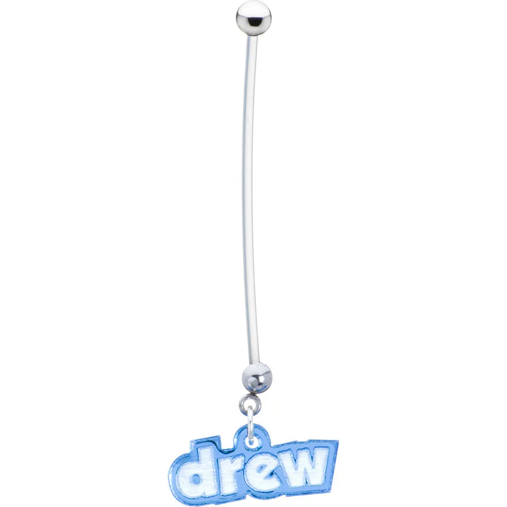 Custom Flexible PTFE Blue Personalized Name Pregnancy Belly Ring
