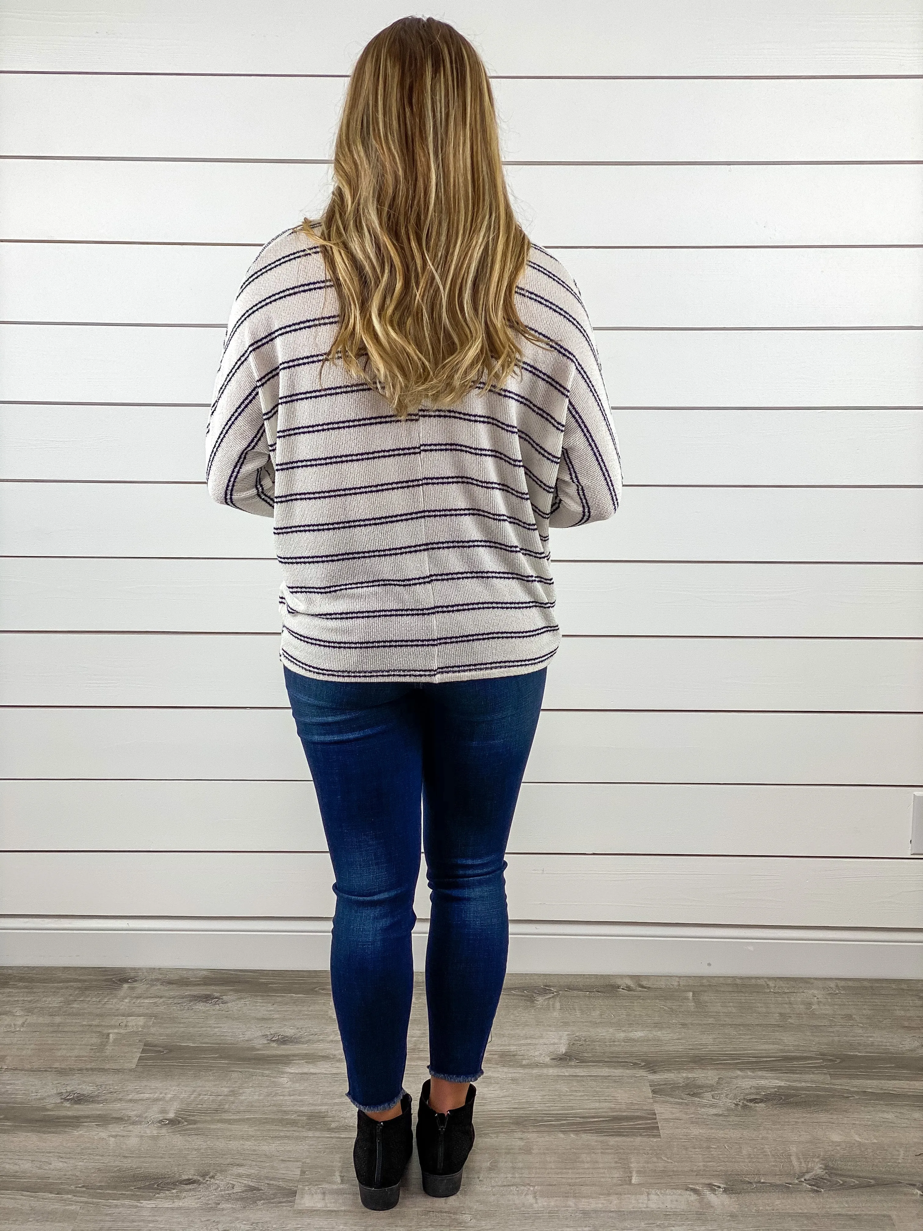 Day Date Striped Dolman Top