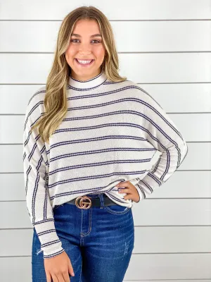 Day Date Striped Dolman Top