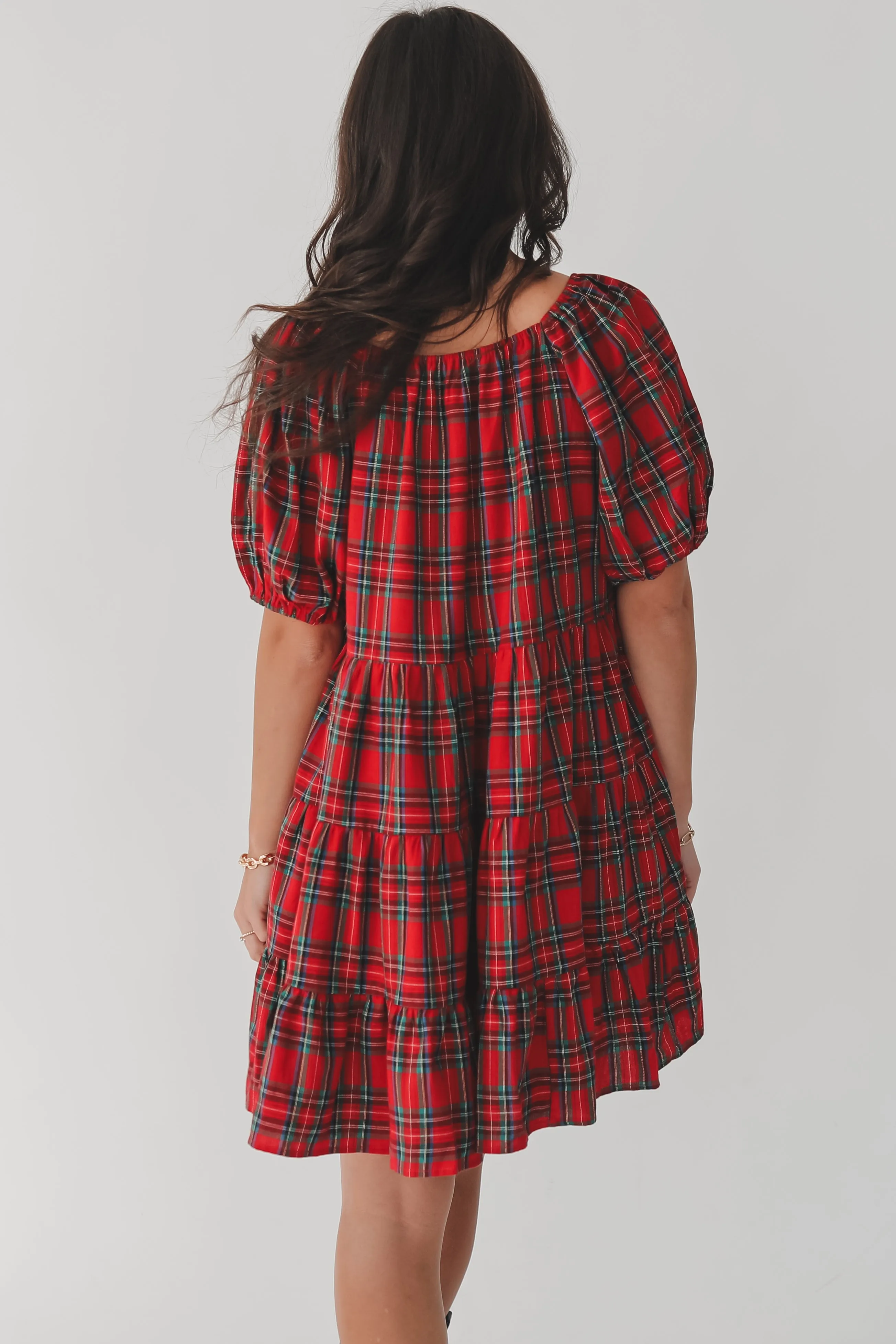 DEAL Along Came This Dress Plaid Babydoll Dress