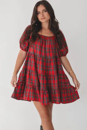 DEAL Along Came This Dress Plaid Babydoll Dress