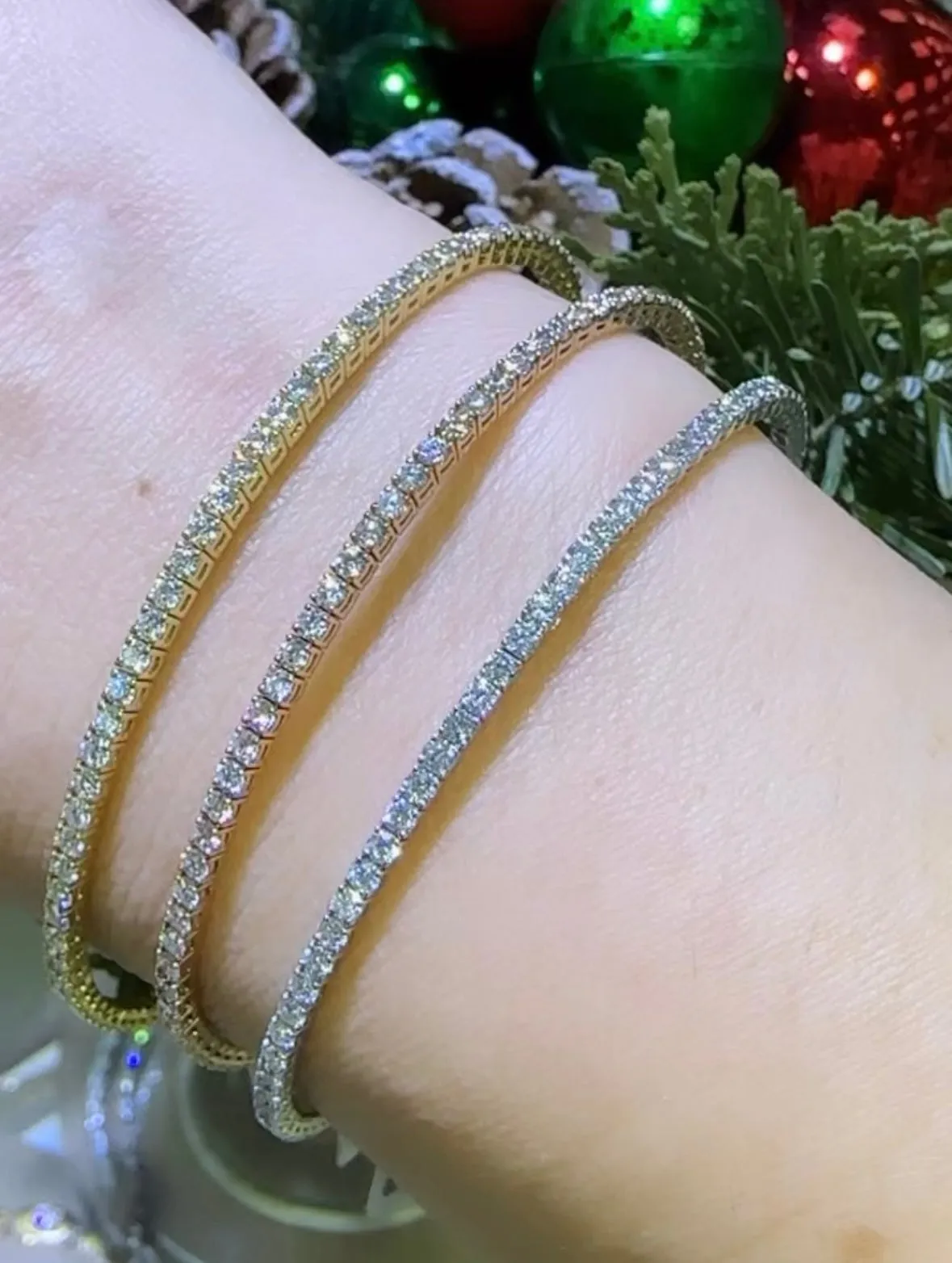 Diamond Semi Flexible Bangle Bracelet 1.14ct tw