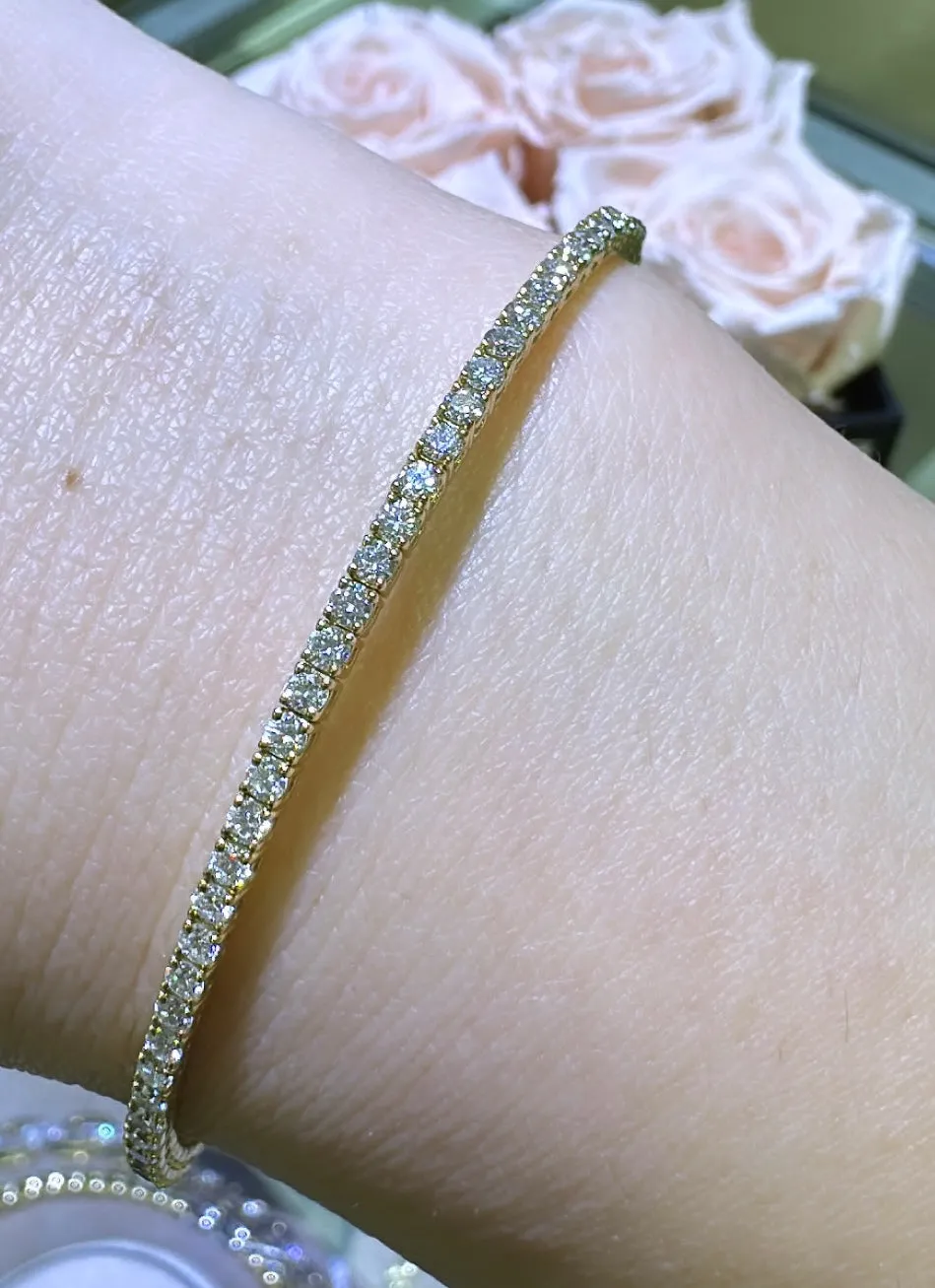 Diamond Semi Flexible Bangle Bracelet 1.14ct tw