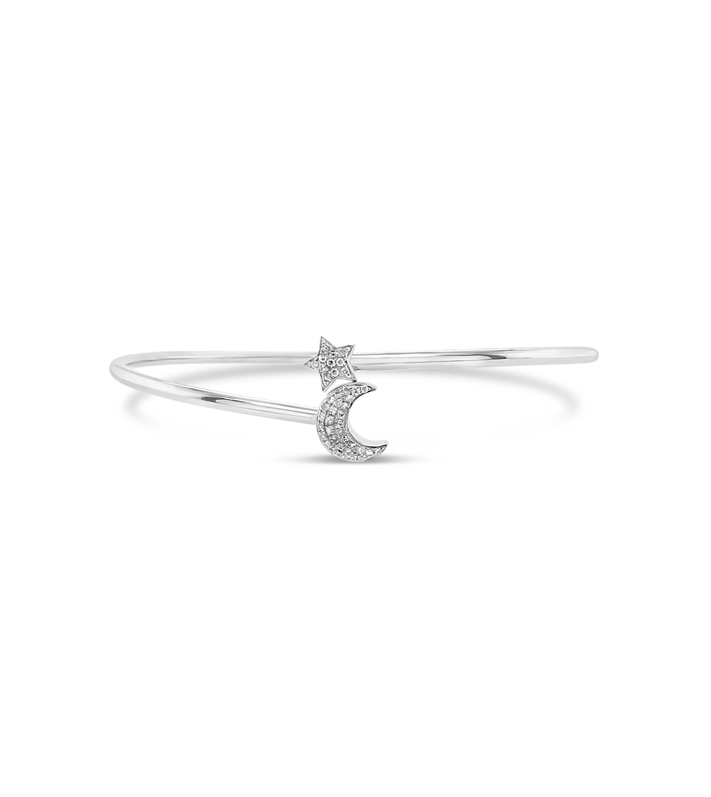 Diamond Star & Moon Flexible Bangle