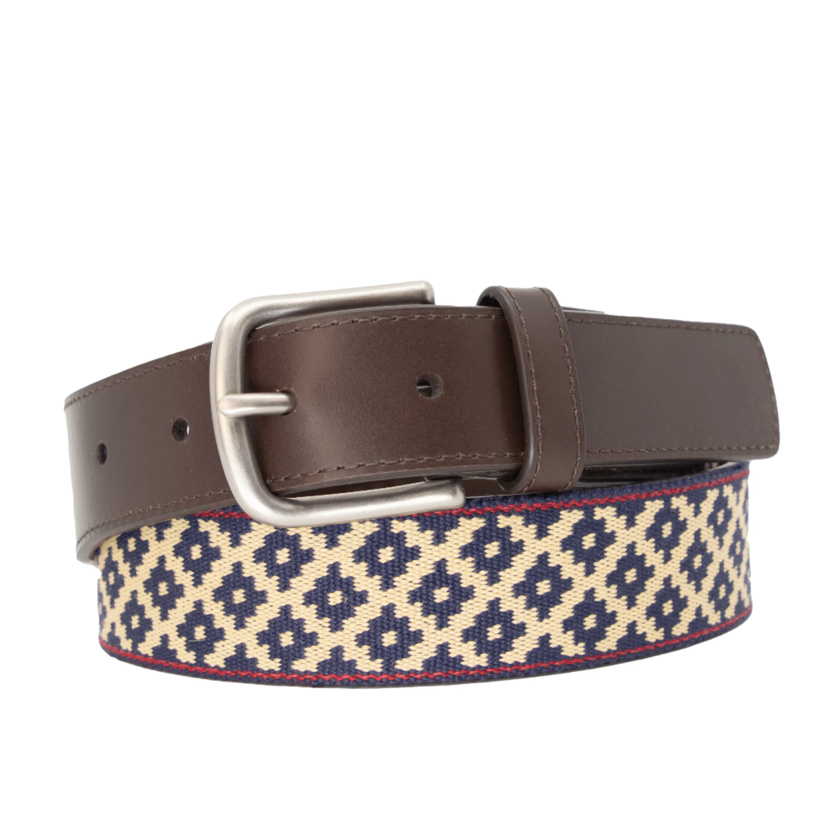 Diplomático Chocolate Leather Woven Belt
