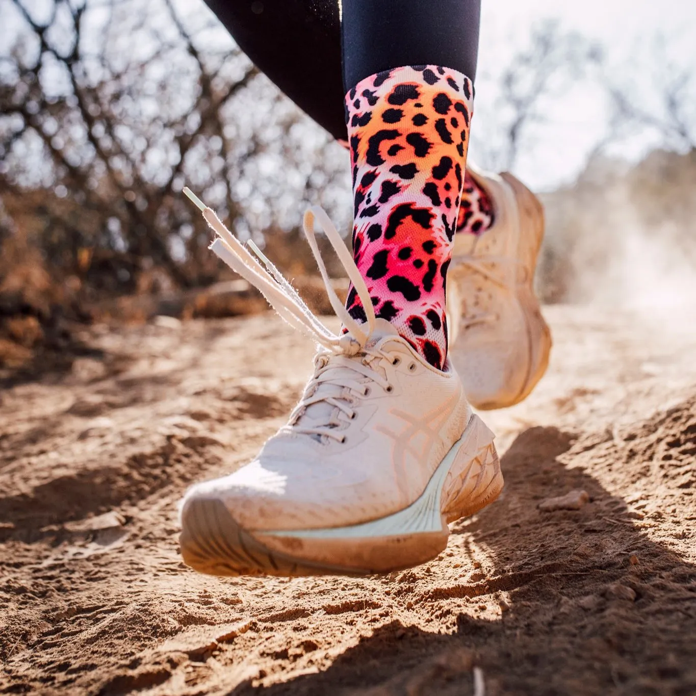 Electric Leopard Pink Socks