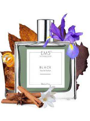 EM5™ Black Perfume EDP Spray for Men | Woody Warm Spicy Fragrance Accords | Luxury Gift for Him | Variants Available: 50 ml Spray / 15 ml Spray