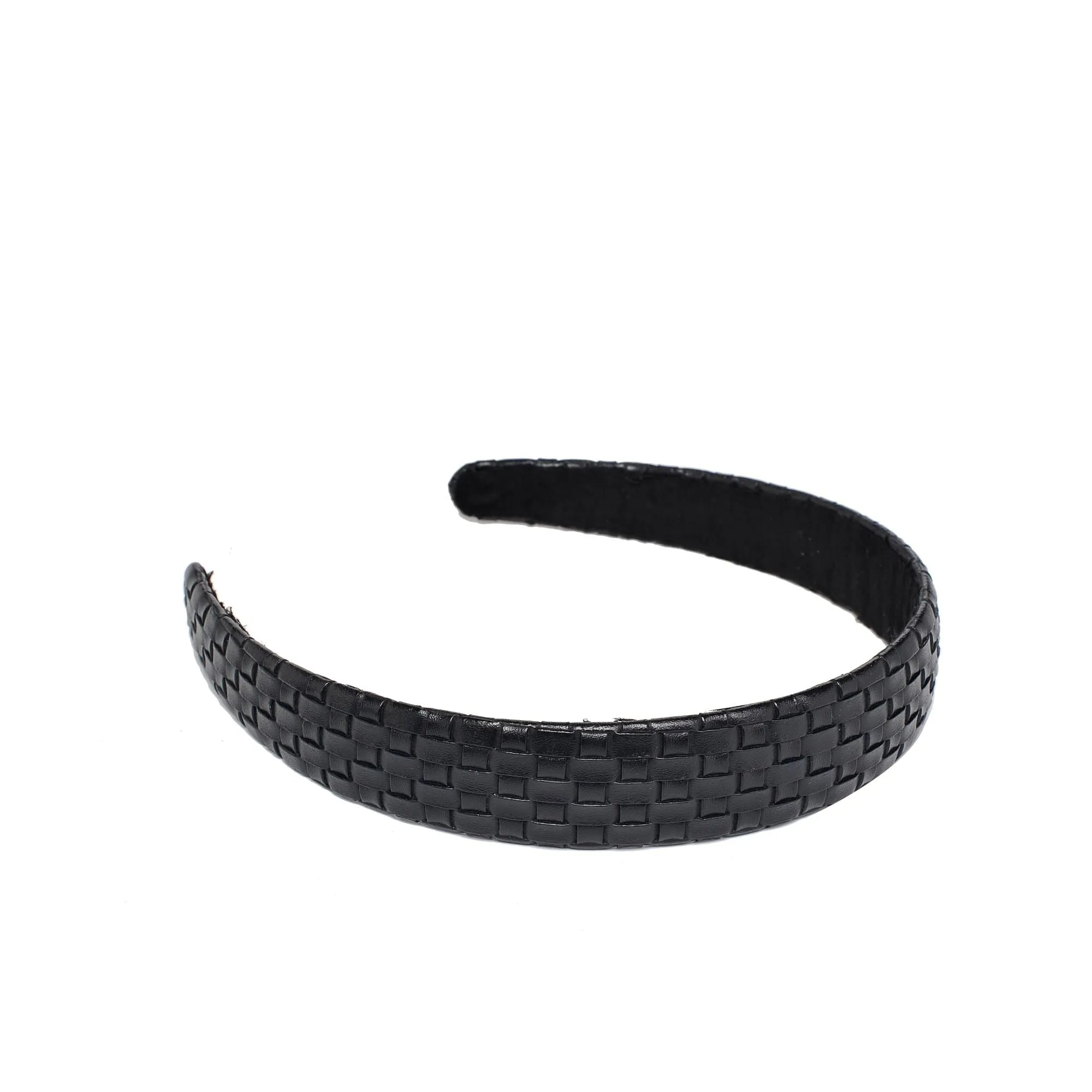 Embossed Woven Vegan Leather Headband Headband