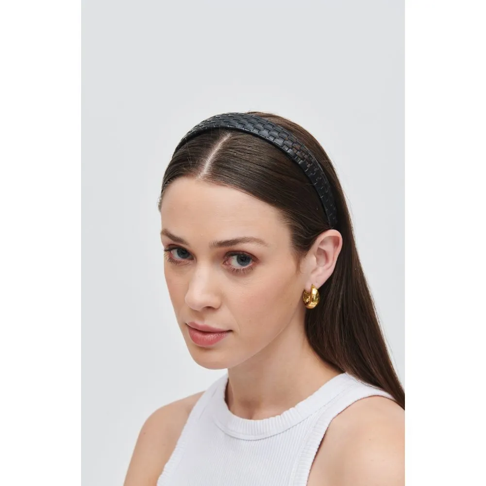 Embossed Woven Vegan Leather Headband Headband