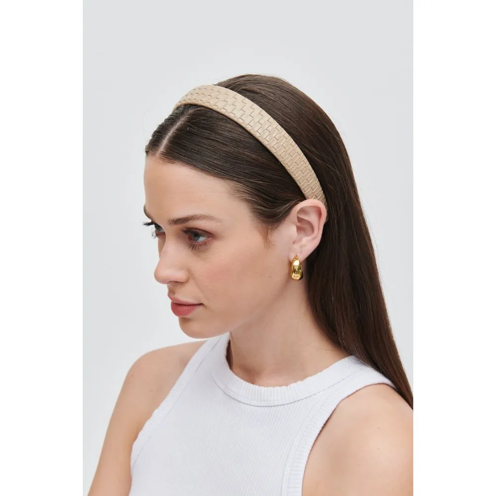 Embossed Woven Vegan Leather Headband Headband