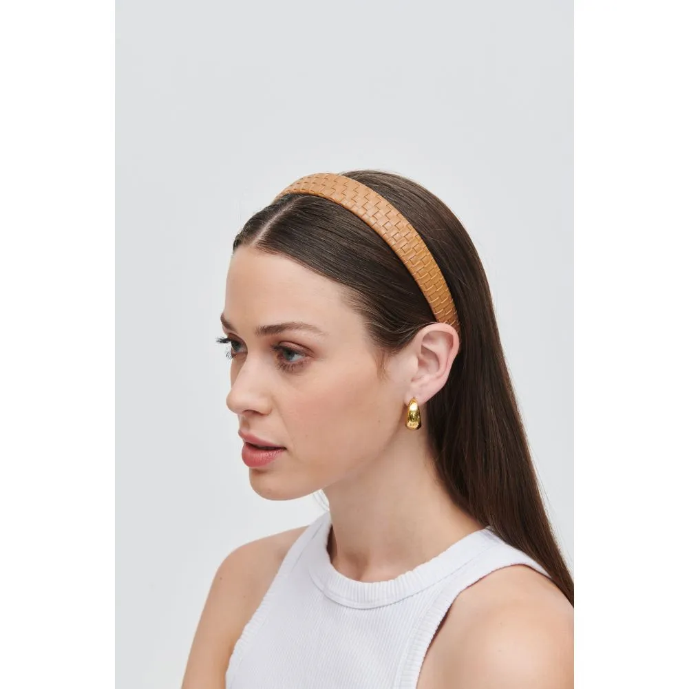 Embossed Woven Vegan Leather Headband Headband