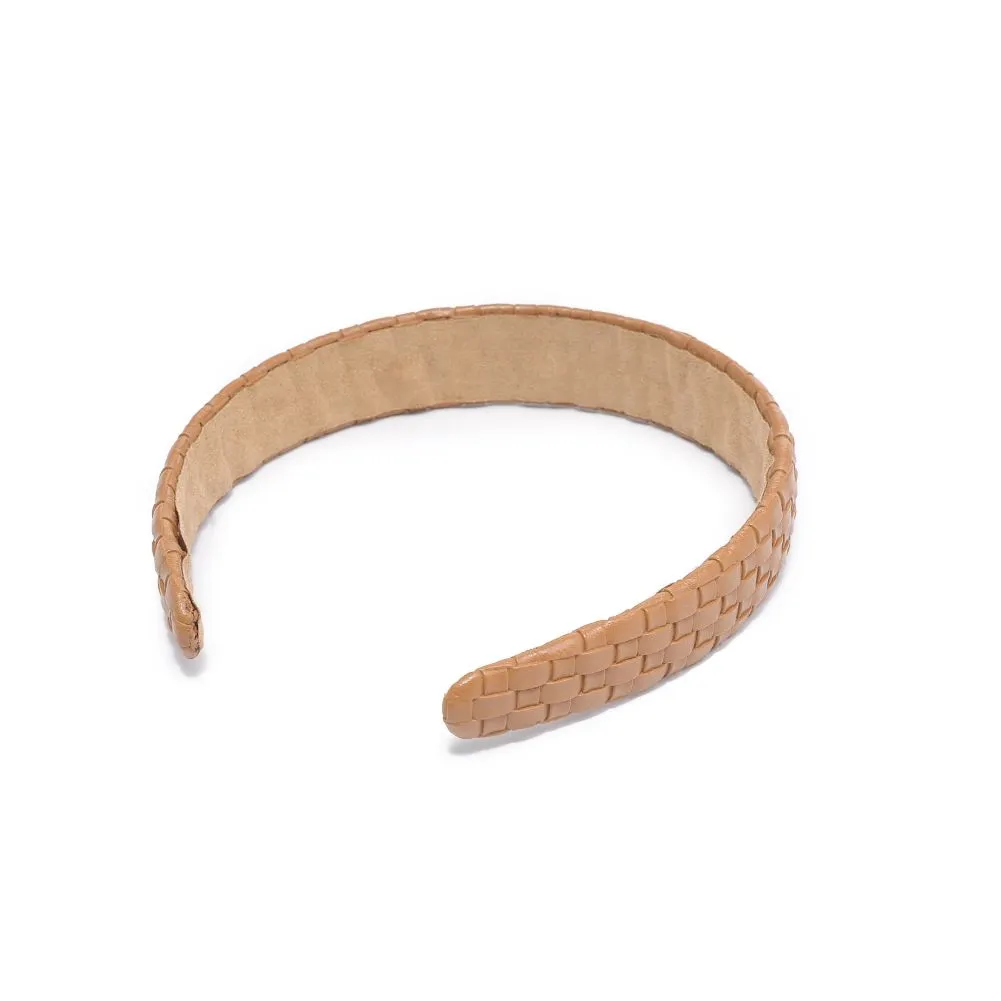 Embossed Woven Vegan Leather Headband Headband