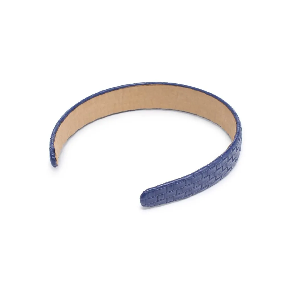 Embossed Woven Vegan Leather Headband Headband
