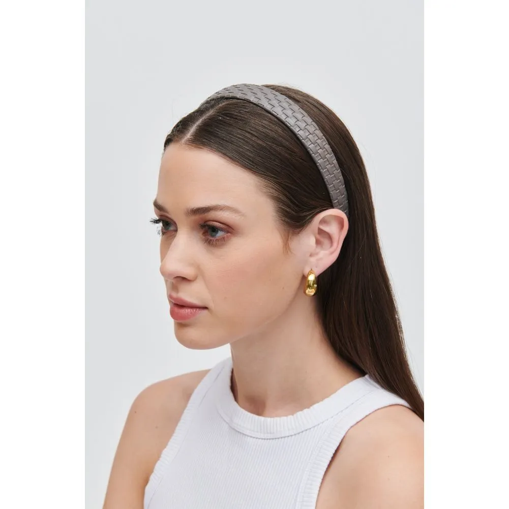 Embossed Woven Vegan Leather Headband Headband