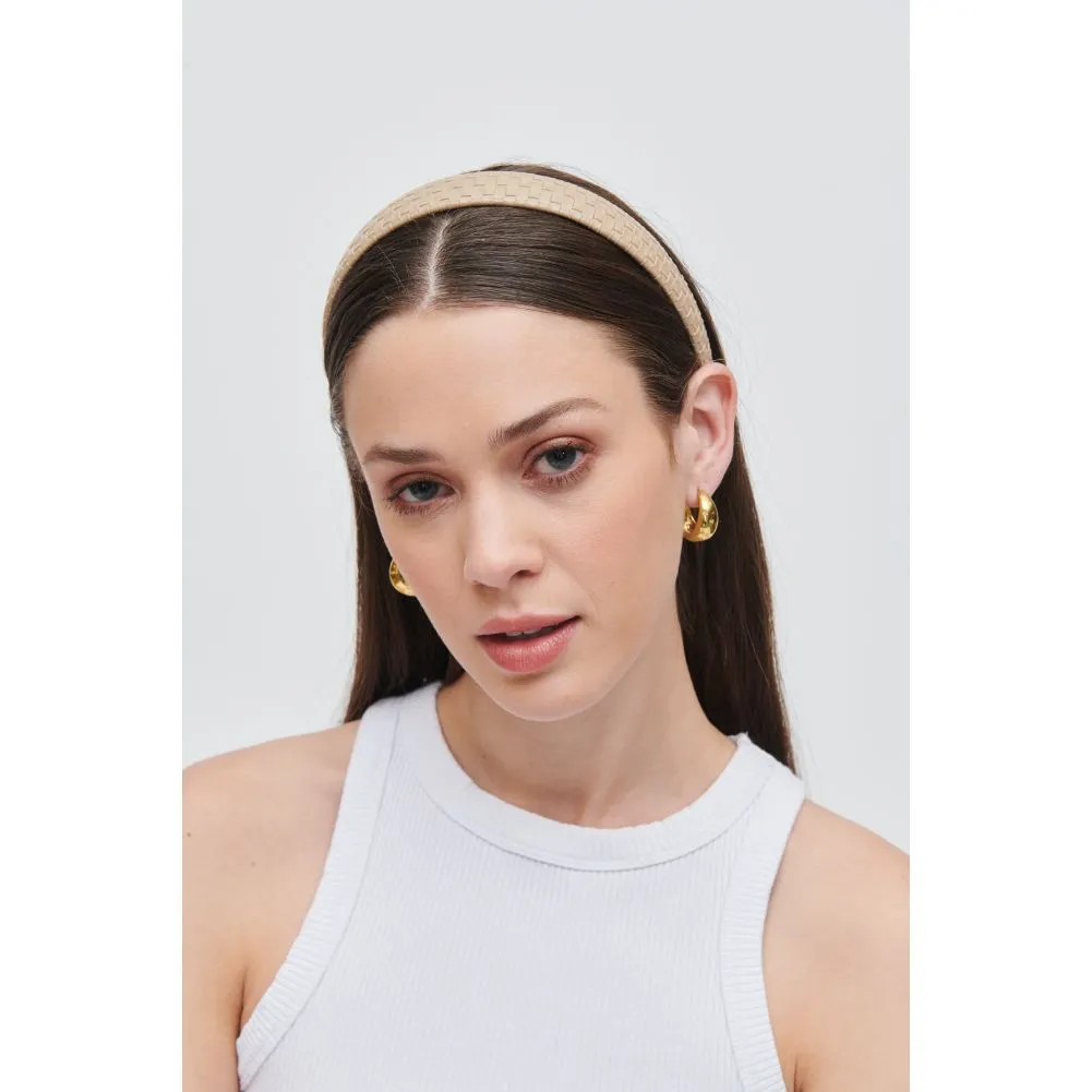 Embossed Woven Vegan Leather Headband Headband