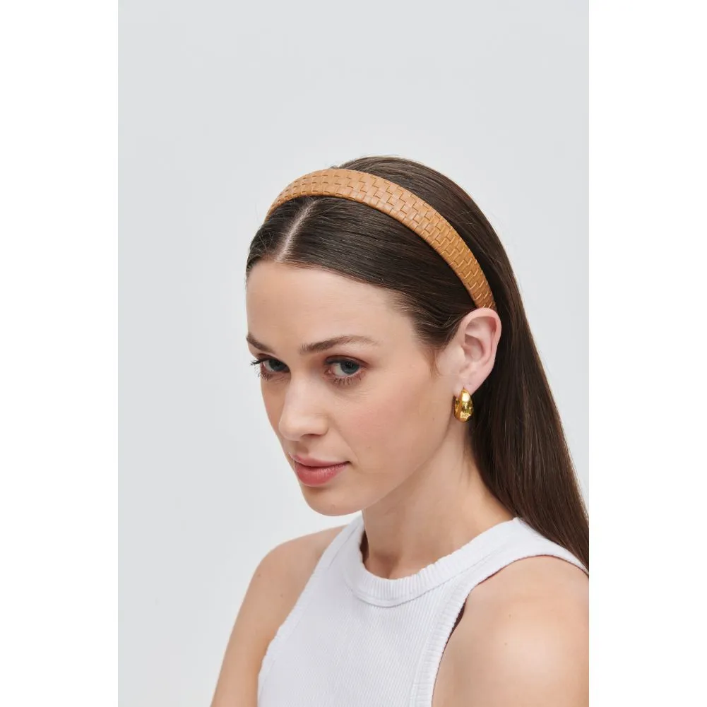 Embossed Woven Vegan Leather Headband Headband