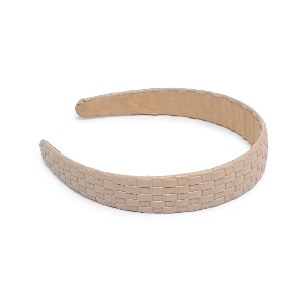 Embossed Woven Vegan Leather Headband Headband