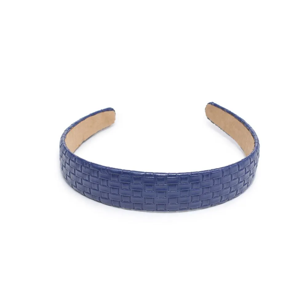 Embossed Woven Vegan Leather Headband Headband