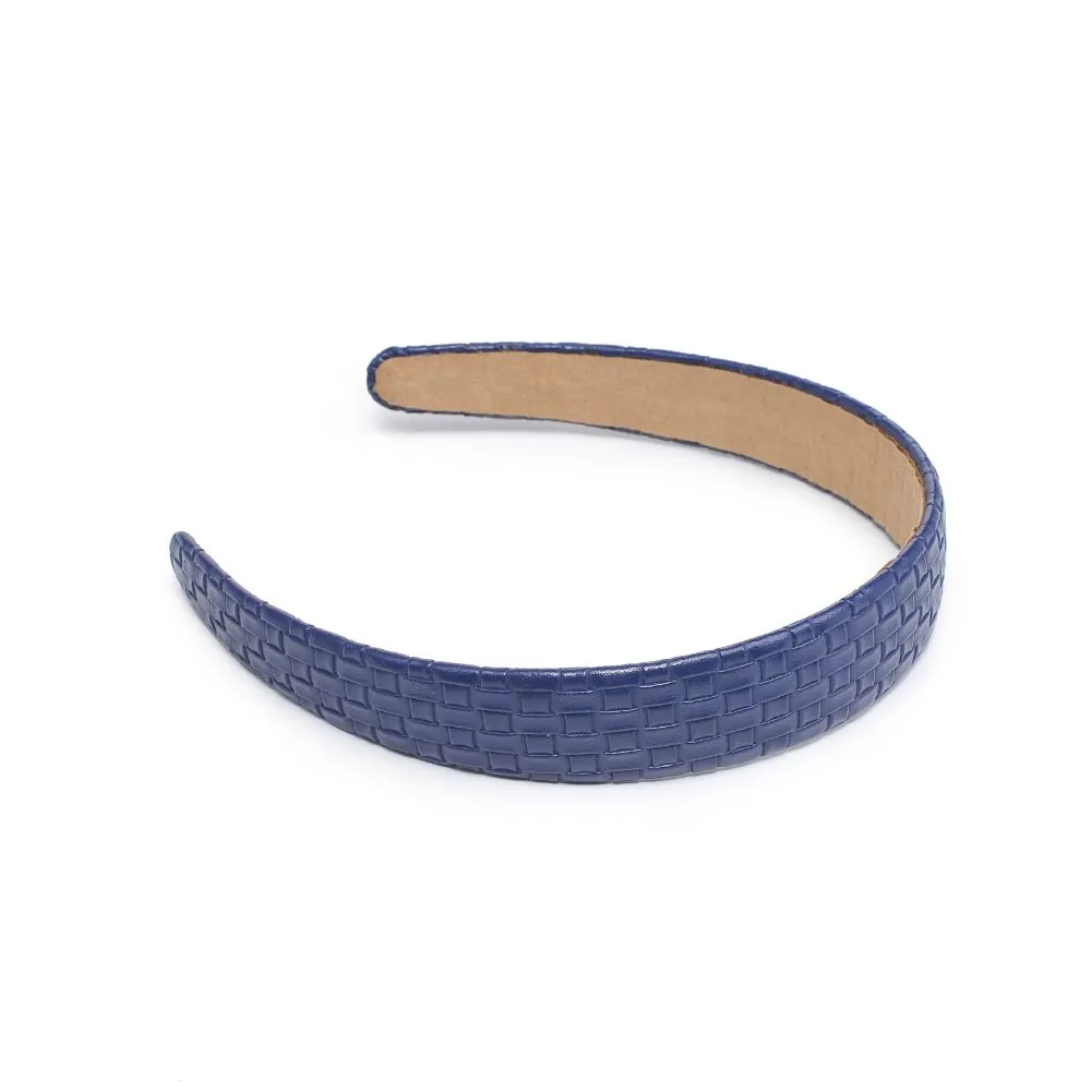 Embossed Woven Vegan Leather Headband Headband