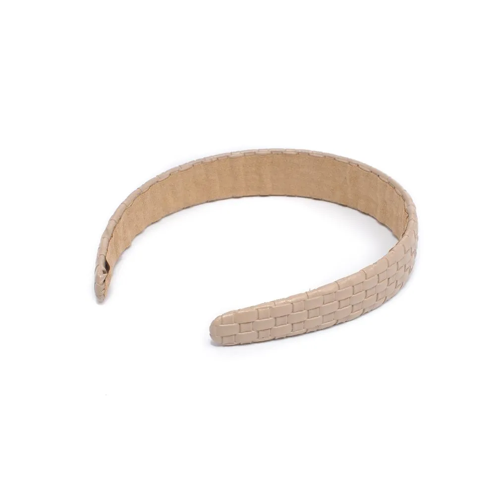 Embossed Woven Vegan Leather Headband Headband