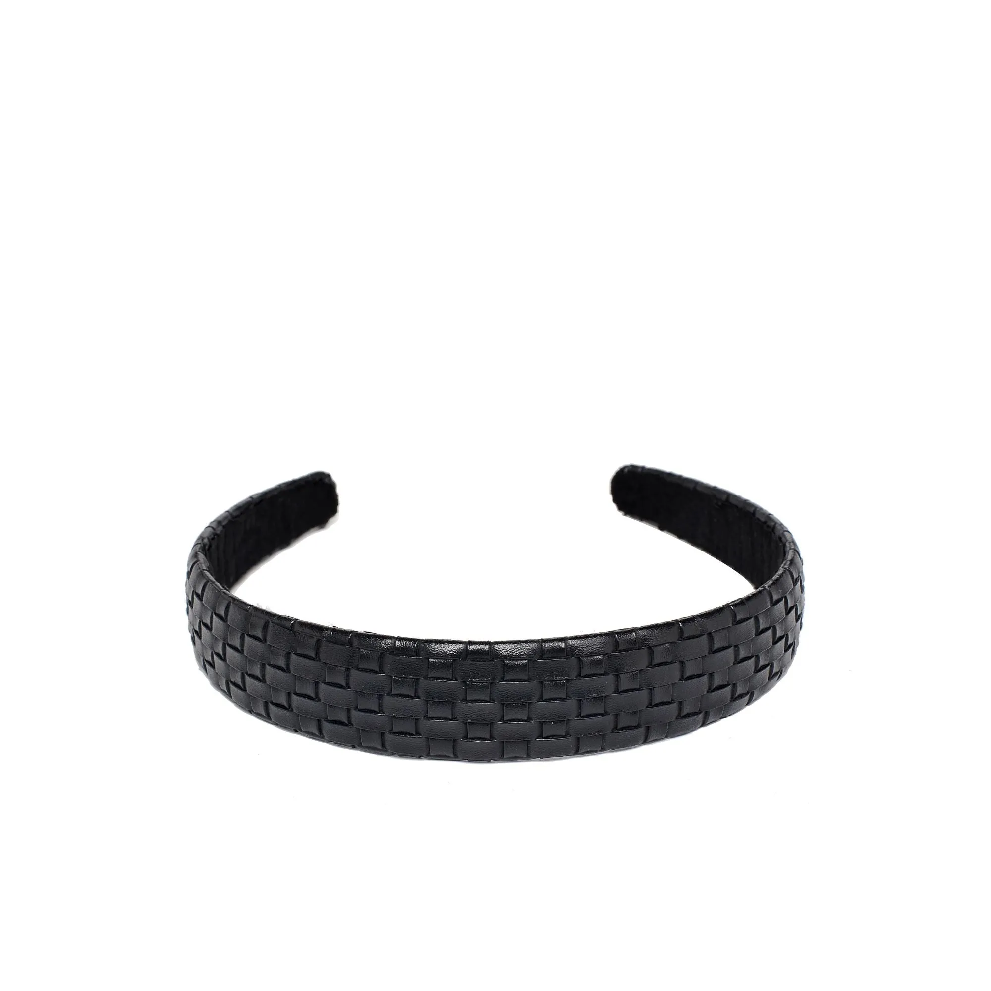 Embossed Woven Vegan Leather Headband Headband