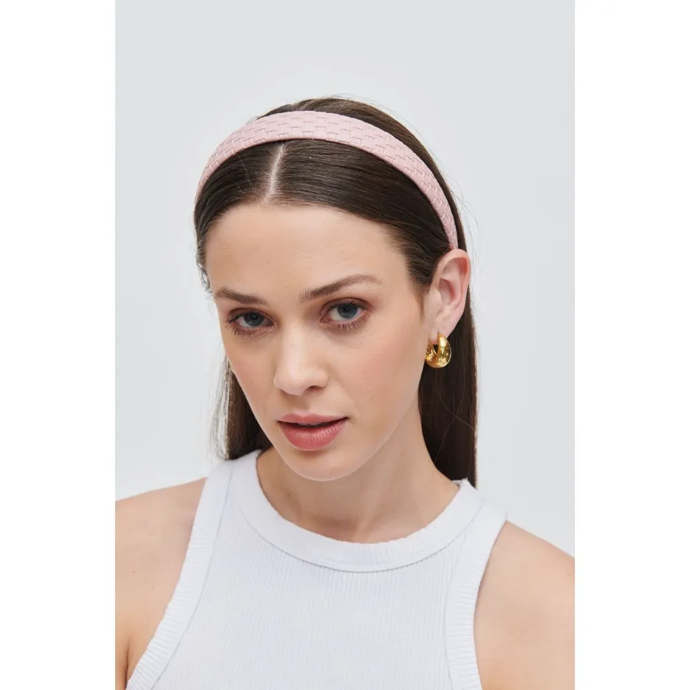 Embossed Woven Vegan Leather Headband Headband