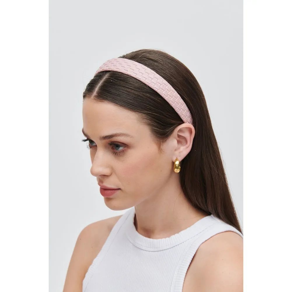 Embossed Woven Vegan Leather Headband Headband