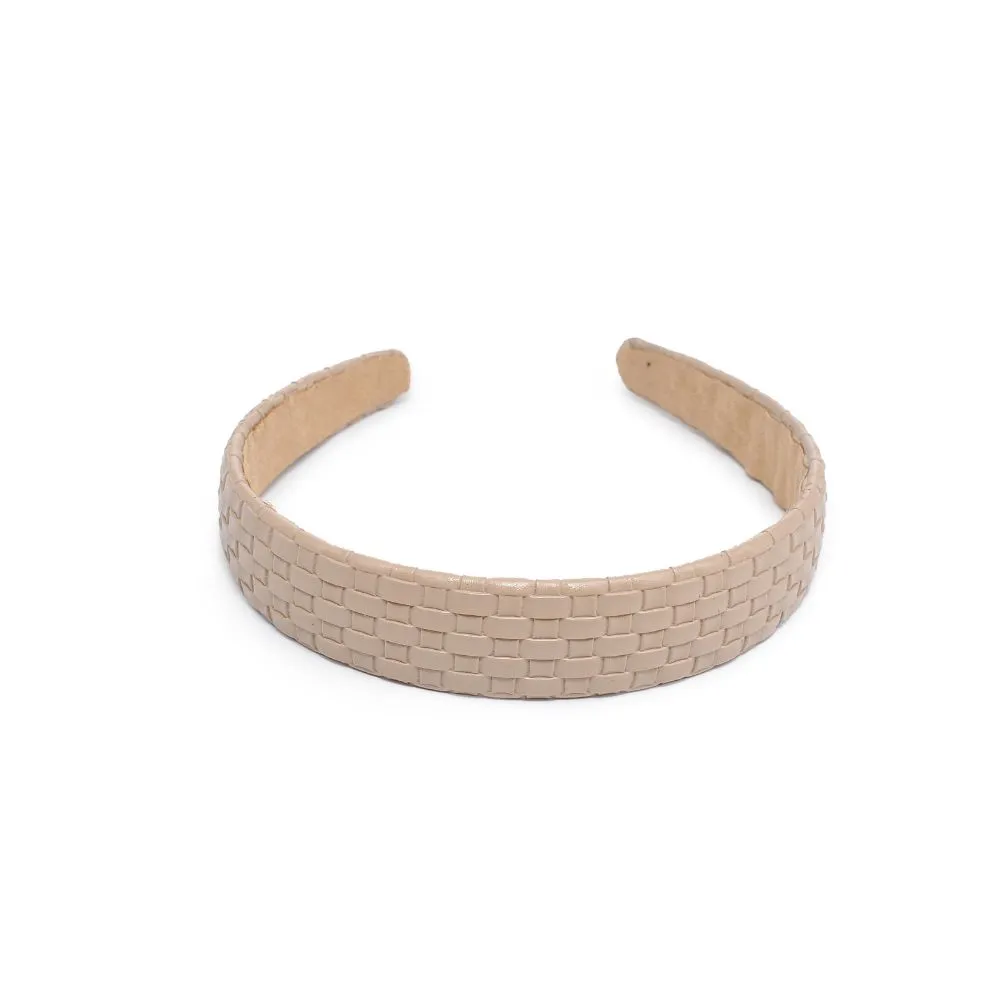 Embossed Woven Vegan Leather Headband Headband