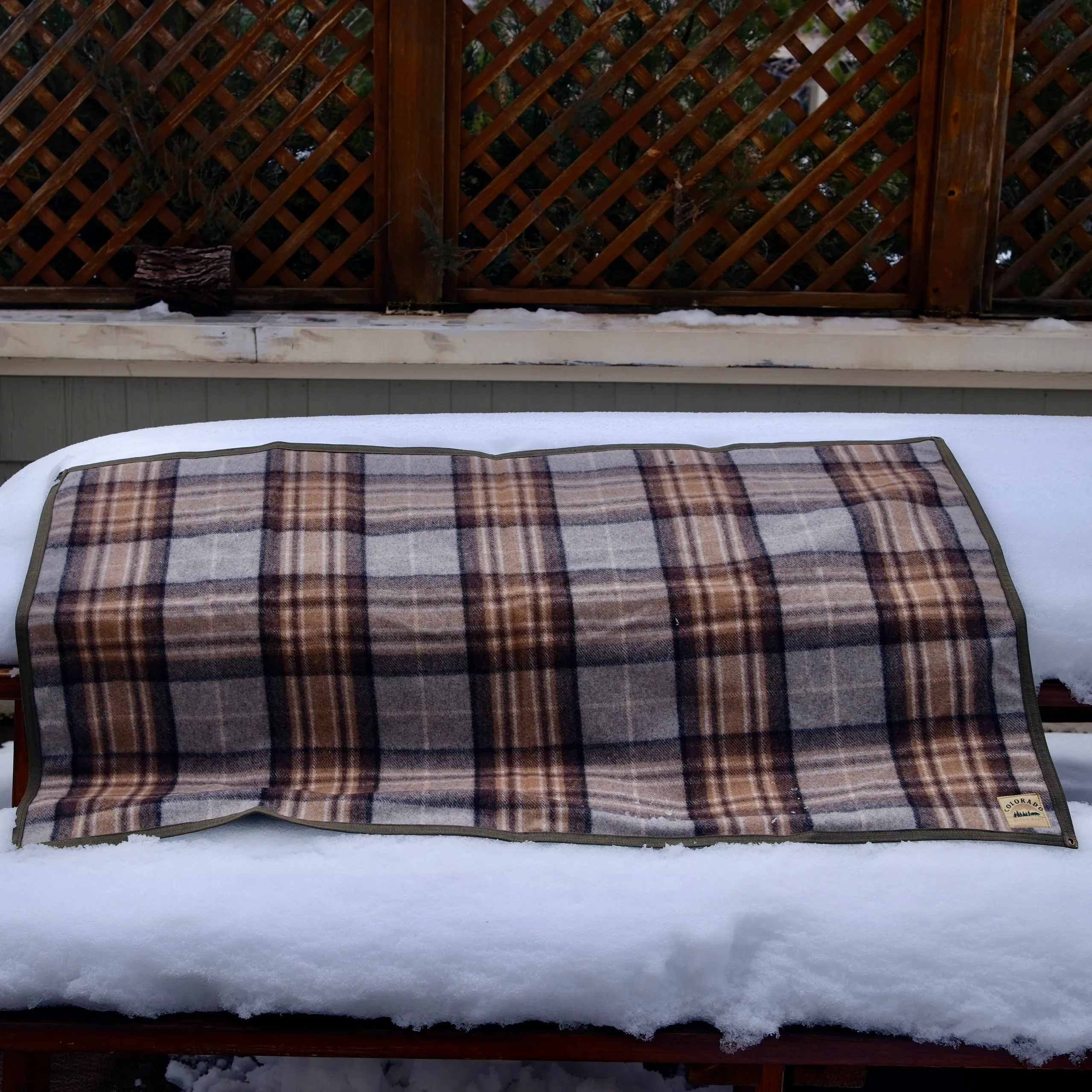 Extra Large Heavyweight Waxed Canvas and Tartan Wool Lined Bushcraft Ground Cloth
