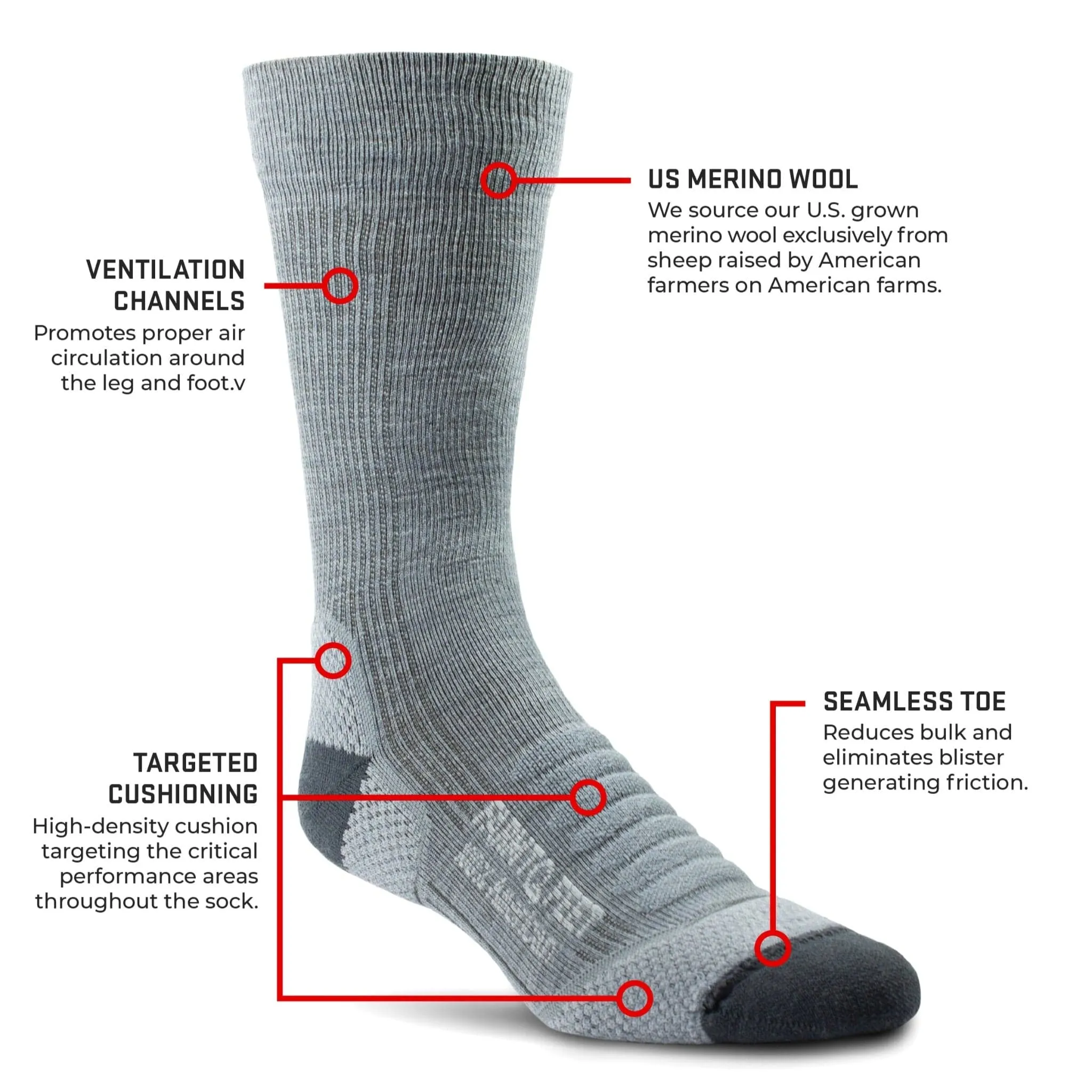 Farm to Feet Damascus Light Cushion Crew Hiking Socks 3-Pack