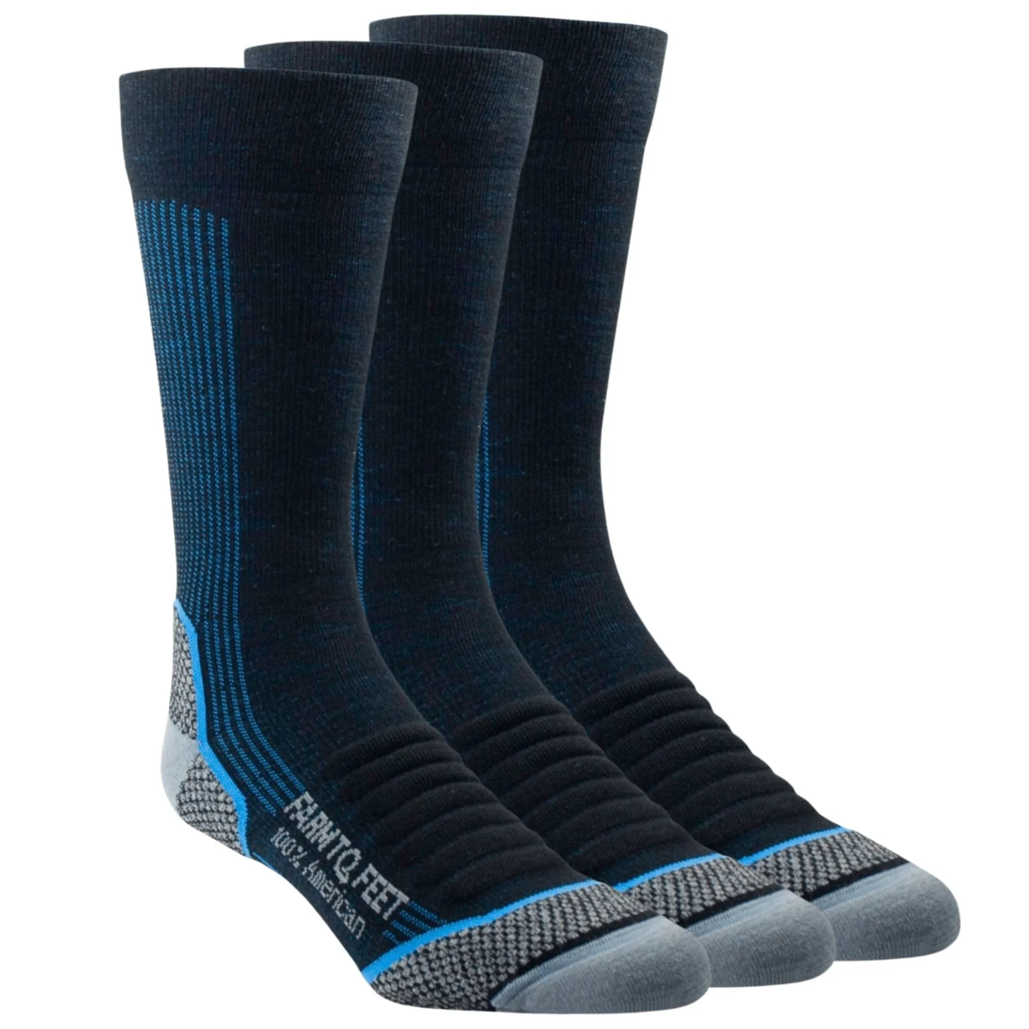 Farm to Feet Damascus Light Cushion Crew Hiking Socks 3-Pack