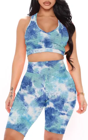 FAVALIVE Two Piece Outfits for Women Summer Bodycon Athletic Shorts Sets