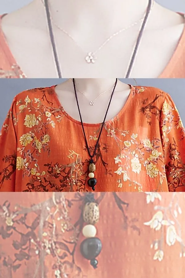 Floral Printing Cozy Maxi Dress