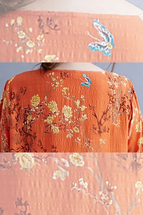 Floral Printing Cozy Maxi Dress