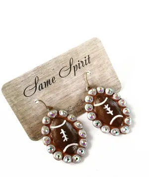 Football Bling Earrings by Same Spirit