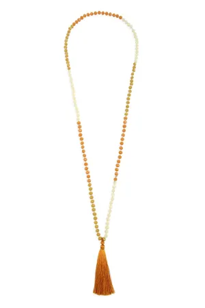 FRINGE TASSEL PENDANT GLASS BEADS NECKLACE