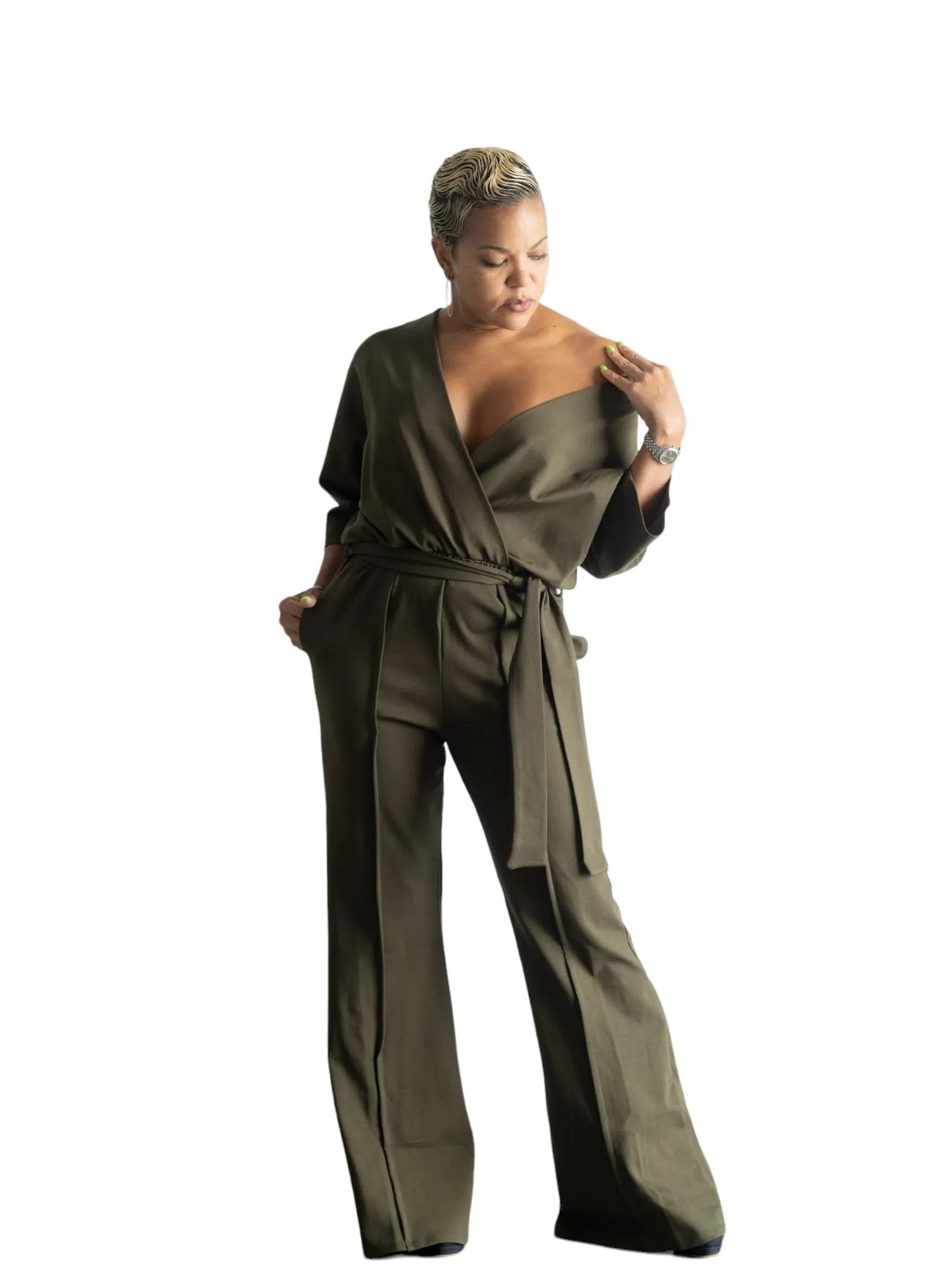 Gail - Kimono Jumper - OLIVE - TN - 117
