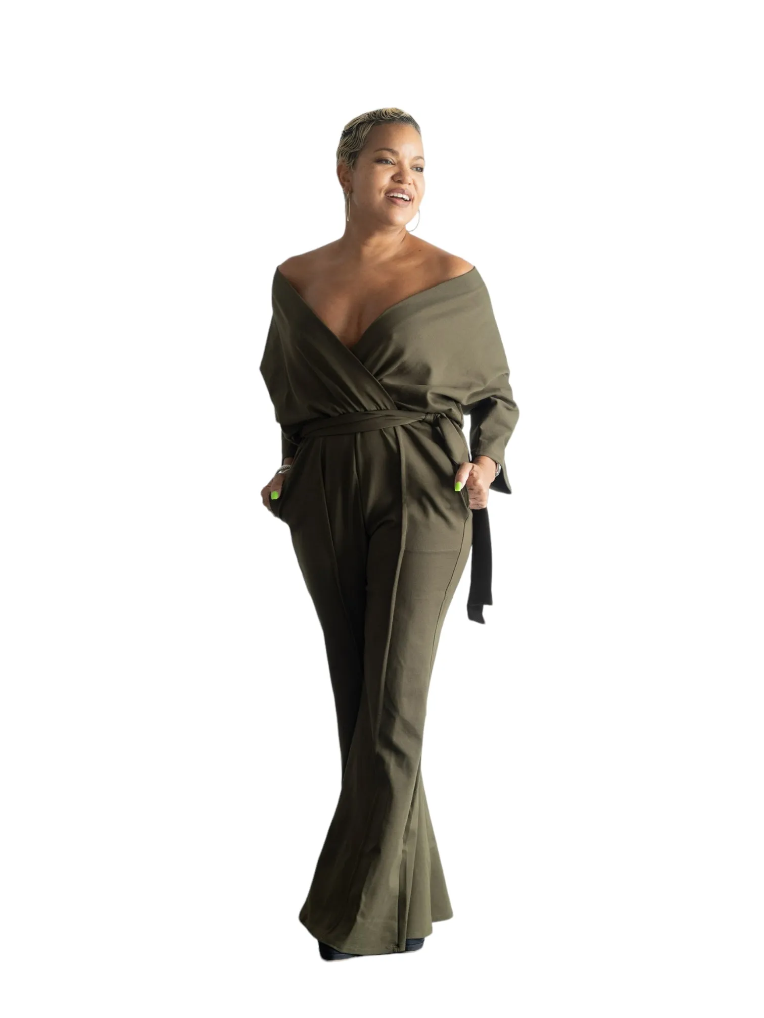 Gail - Kimono Jumper - OLIVE - TN - 117