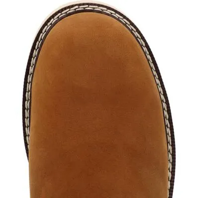 Georgia Men's Core 37 10" Soft Toe Waterproof Pull On Wedge Work Boot- Brown- GB00666