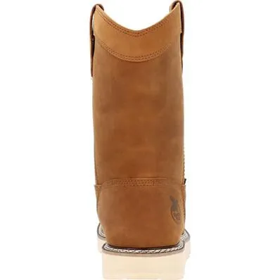 Georgia Men's Core 37 10" Soft Toe Waterproof Pull On Wedge Work Boot- Brown- GB00666