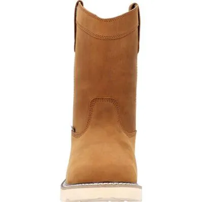 Georgia Men's Core 37 10" Soft Toe Waterproof Pull On Wedge Work Boot- Brown- GB00666