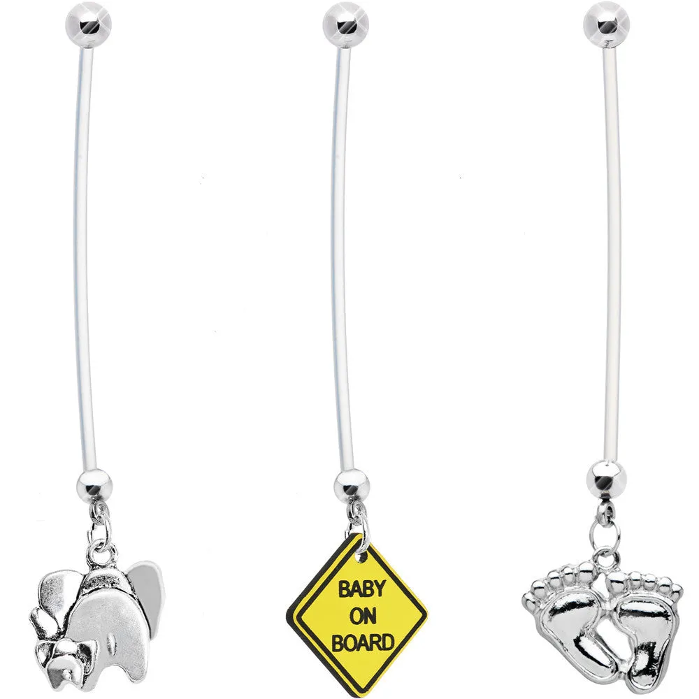 Getting Ready for Baby Pregnancy Belly Ring 3 Pack Set