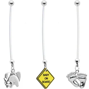 Getting Ready for Baby Pregnancy Belly Ring 3 Pack Set
